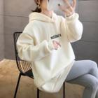 Embroidered Rabbit-ear Accent Hoodie