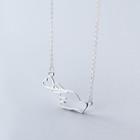 925 Sterling Silver Heart & Hand Gesture Pendant Necklace S925 Silver - Set - One Size