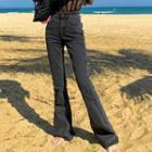 High-waist Plain Boot-cut Jeans