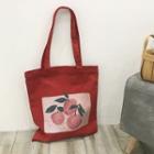 Orange Print Tote Bag Red - One Size
