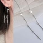 Alloy Star Chained Earring 1 Pc - Silver - One Size