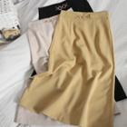 Metal-accent Midi A-line Skirt