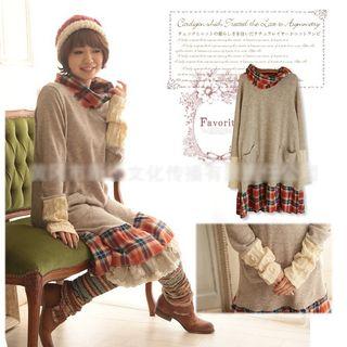 Mock Two Pieces Long-sleeved Dress