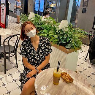 Ruffled Floral Wrap Dress Black - One Size