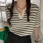 Striped Knitted Polo-shirt