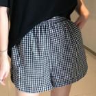 Wide-leg Checker Shorts As Shown In Figure - One Size
