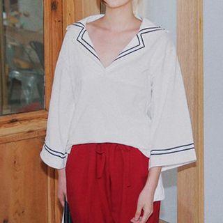 Stripe Trim Blouse