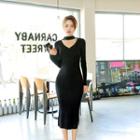 Two-way Long-sleeve Cutout Dress