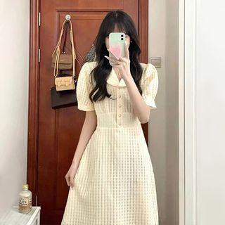 Plain Plaid A-line Dress