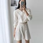 Set: Cropped Hoodie + Drawstring-waist Shorts