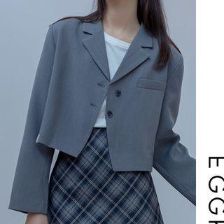 Cropped Long-sleeve Blazer
