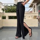 Deep-slit Bootcut Dress Pants