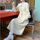 Long Sleeve Maxi Dress With Lace Up Belt