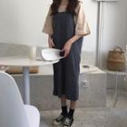 Short-sleeve Round Neck T-shirt / Pinafore Dress