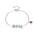 925 Sterling Silver Simple And Fashion Letter Bff And Red Heart Bracelet With Austrian Element Crystal Silver - One Size