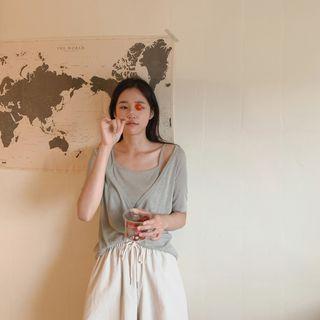 Wrap Top & Cami Linen Blend Set