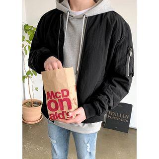 Zip-pocket Zip-up Flight Jacket