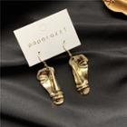Alloy Embossed Face Earring 1 Pair - Hook Earring - One Size