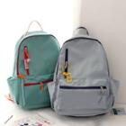 Contrast Trim Backpack / Bell Bag Charm / Set