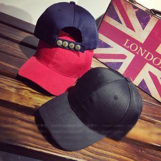 Buttoned Baseball Cap