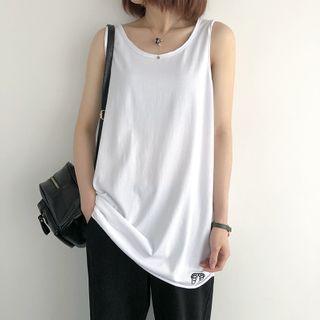 Foot Embroidered Tank Top