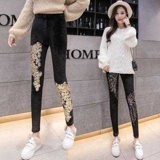 Sequined Velvet Leggings