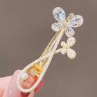 Butterfly Faux Crystal Hair Clip Ly1994 - Gold - One Size