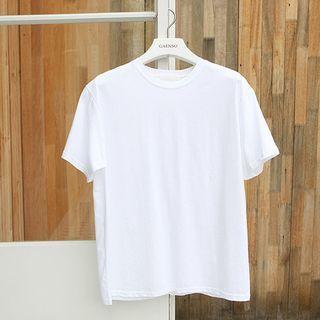 Crew-neck Plain Cotton T-shirt
