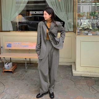 Herringbone Formal Boyfriend Pants
