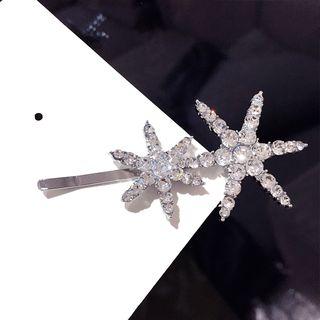 Rhinestone Star Hair Pin Silver - One Size