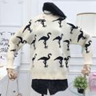 Flamingo Print Sweater