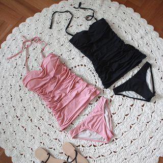 Halter Ruched Tankini Set
