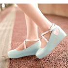 Cat Embroidered Hidden Wedge Shoes (lolita)