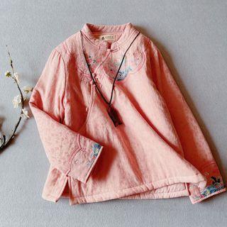 Traditional Chinese Long-sleeve Embroidered Padded Top