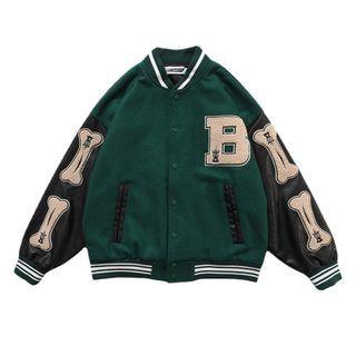 Lettering Button-up Oversize Jacket