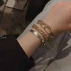 Set Of 4 : Alloy Bracelet + Bangle Set Of 4 - Gold - One Size