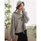Cactus Embroidery Hoodie Gray - One Size