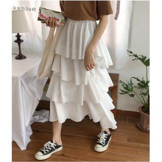Layered Midi Chiffon Skirt