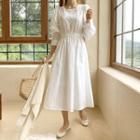 Eyelet-lace Panel Band-waist Dress