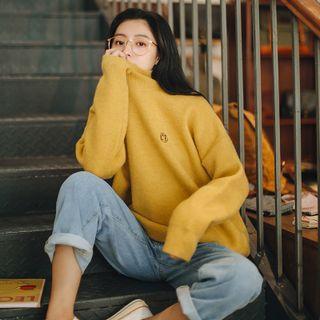 Loose-fit Mock Neck Sweater