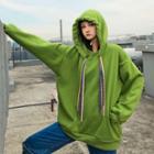 Drawcord Hoodie As Shown In Figure - One Size