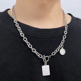 Couple Matching Tag Pendant Necklace