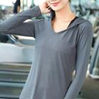 Long-sleeve V-neck Sports Top
