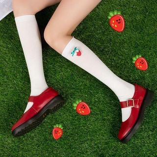 Three Dimensional Strawberry Knee High Stockings