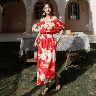 Off-shoulder Patterned Sundress