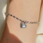 Alloy Heart Bracelet Heart - Silver - One Size