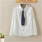Button Detail Shirt With Tie