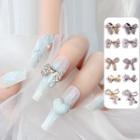 Set Of 2 : Bow Faux Pearl Nail Art Decoration