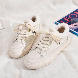 Lace Up Fleece Lined Sneakers