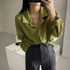 Notch Lapel Corduroy Shirt